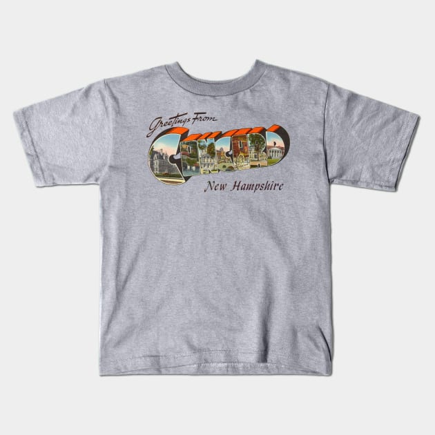 Greetings from Concord New Hampshire Kids T-Shirt by reapolo